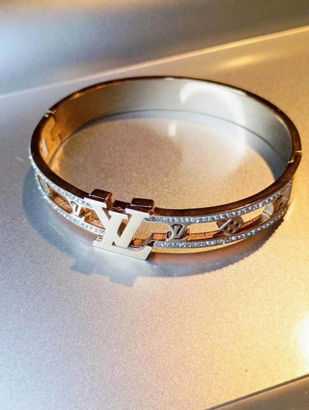 New Rose Gold-Tone Cutout Bangle